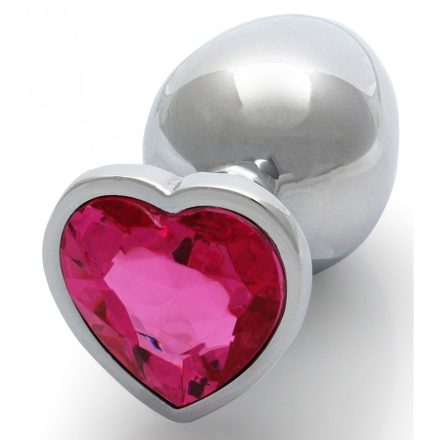 Bijou anal Heart Gem M 7 x 3.3cm Argenté-Rose