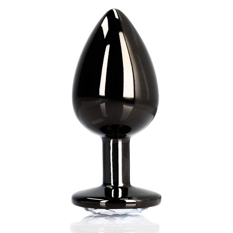 Bijou anal Round Gem S 6 x 2.6cm Noir-transparent