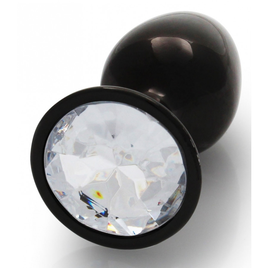 Bijou anal Round Gem S 6 x 2.6cm Noir-transparent