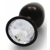 Bijou anal Round Gem S 6 x 2.6cm Noir-transparent
