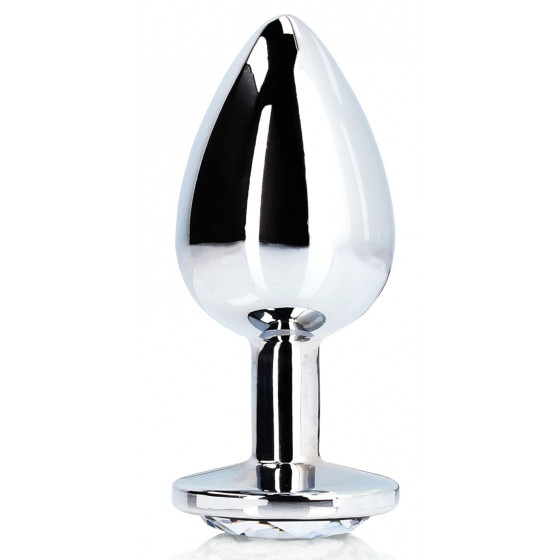 Bijou anal Round Gem S 6 x 2.6cm Argenté-Transparent