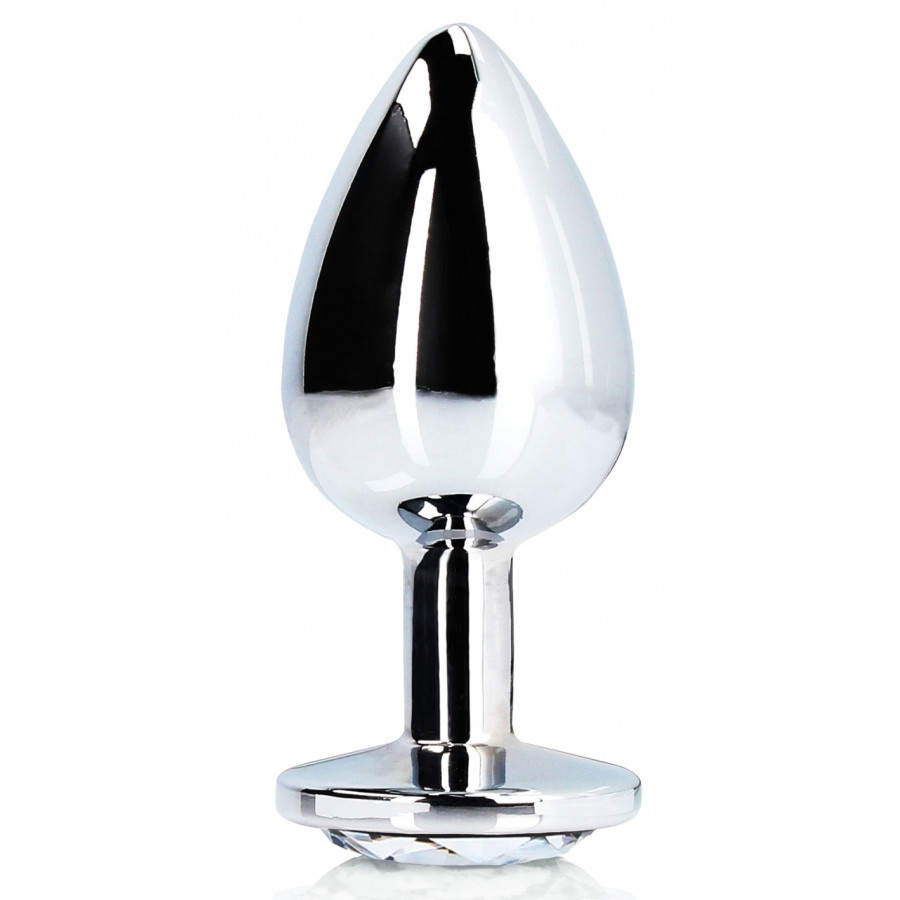 Bijou anal Round Gem S 6 x 2.6cm Argenté-Transparent
