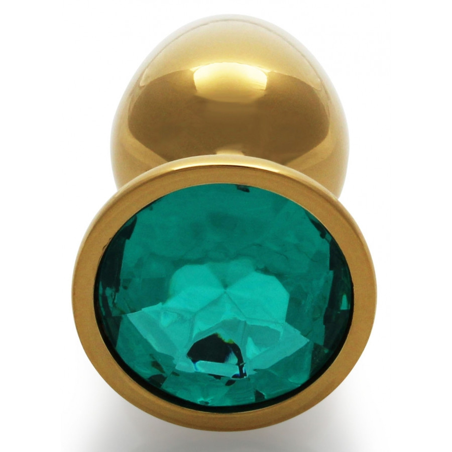 Bijou anal Round Gem S 6 x 2.6 cm Doré-Vert