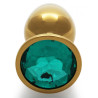 Bijou anal Round Gem S 6 x 2.6 cm Doré-Vert