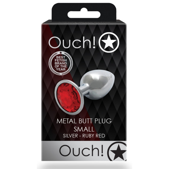 Bijou anal Round Gem S 6 x 2.6cm Argenté-Rouge