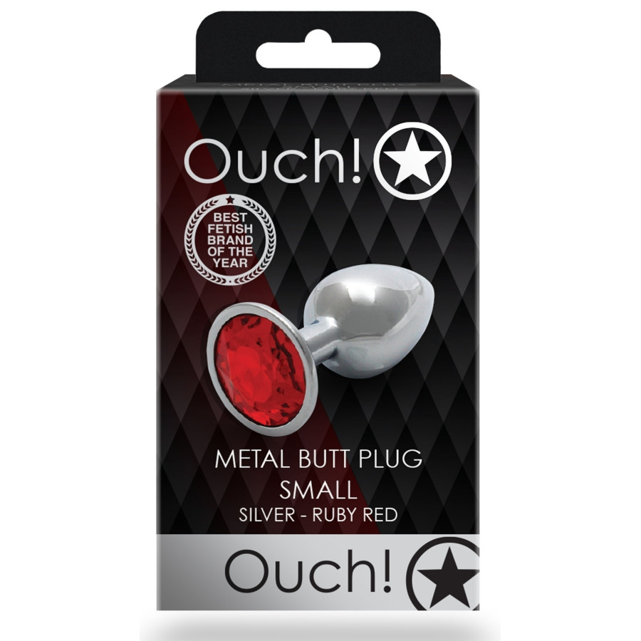 Bijou anal Round Gem S 6 x 2.6cm Argenté-Rouge