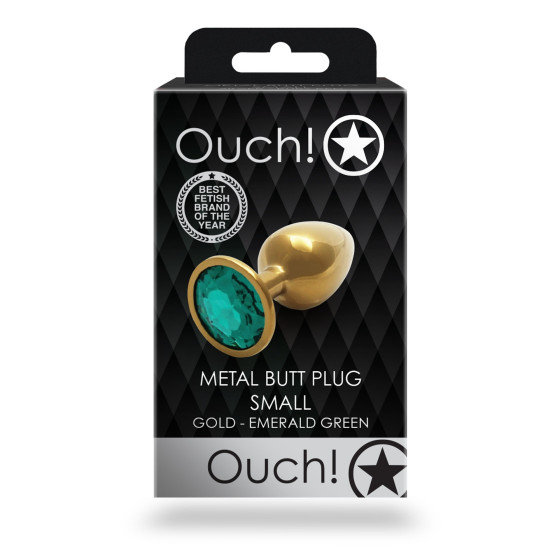 Bijou anal Round Gem S 6 x 2.6 cm Doré-Vert