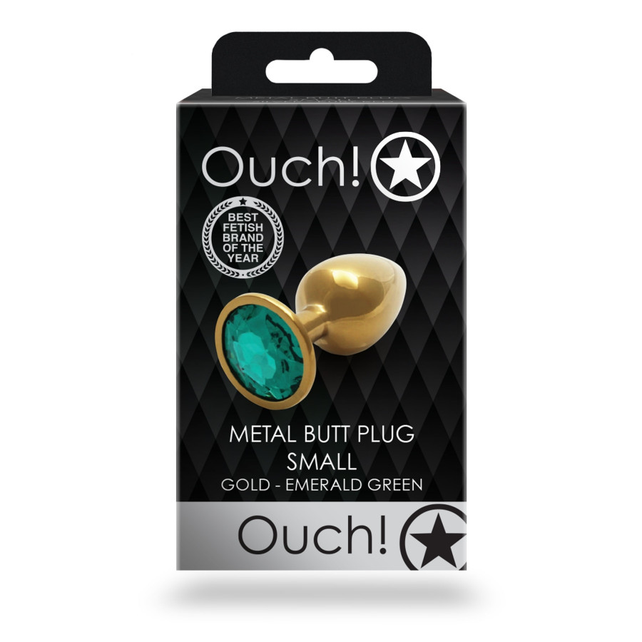 Bijou anal Round Gem S 6 x 2.6 cm Doré-Vert