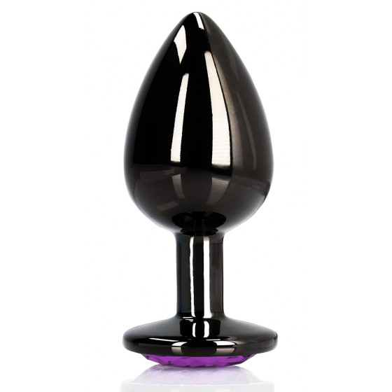 Bijou anal Heart Gem M 7 x 3.3cm Noir-Violet