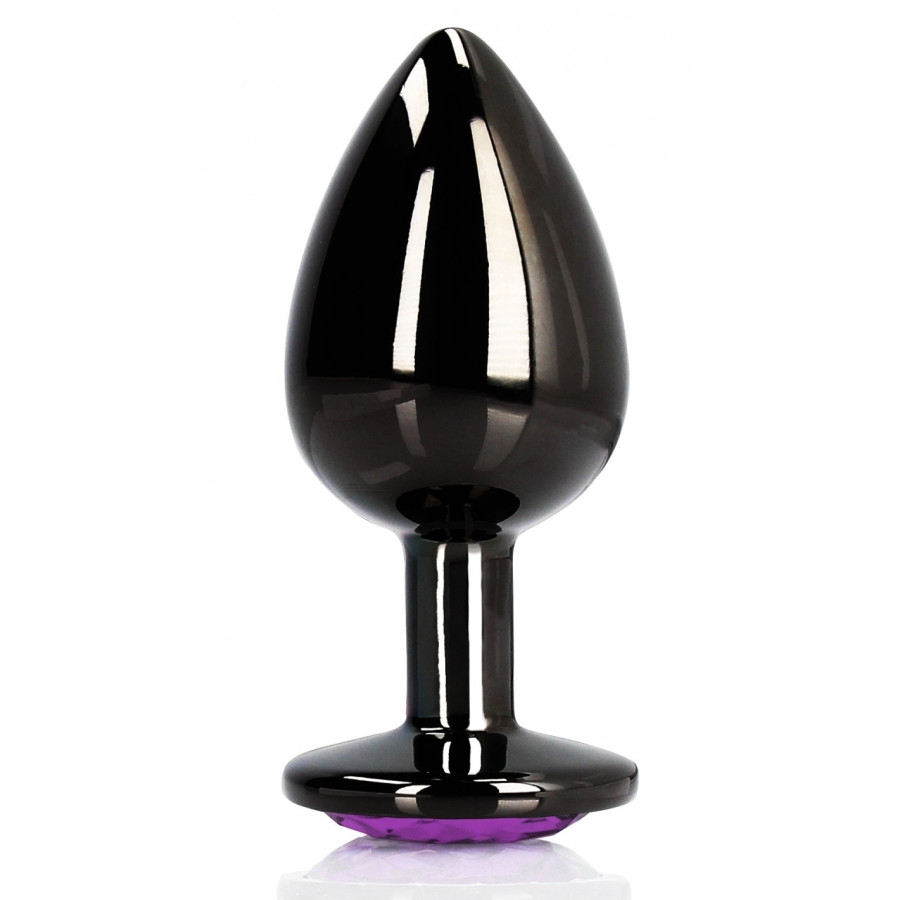 Bijou anal Heart Gem M 7 x 3.3cm Noir-Violet