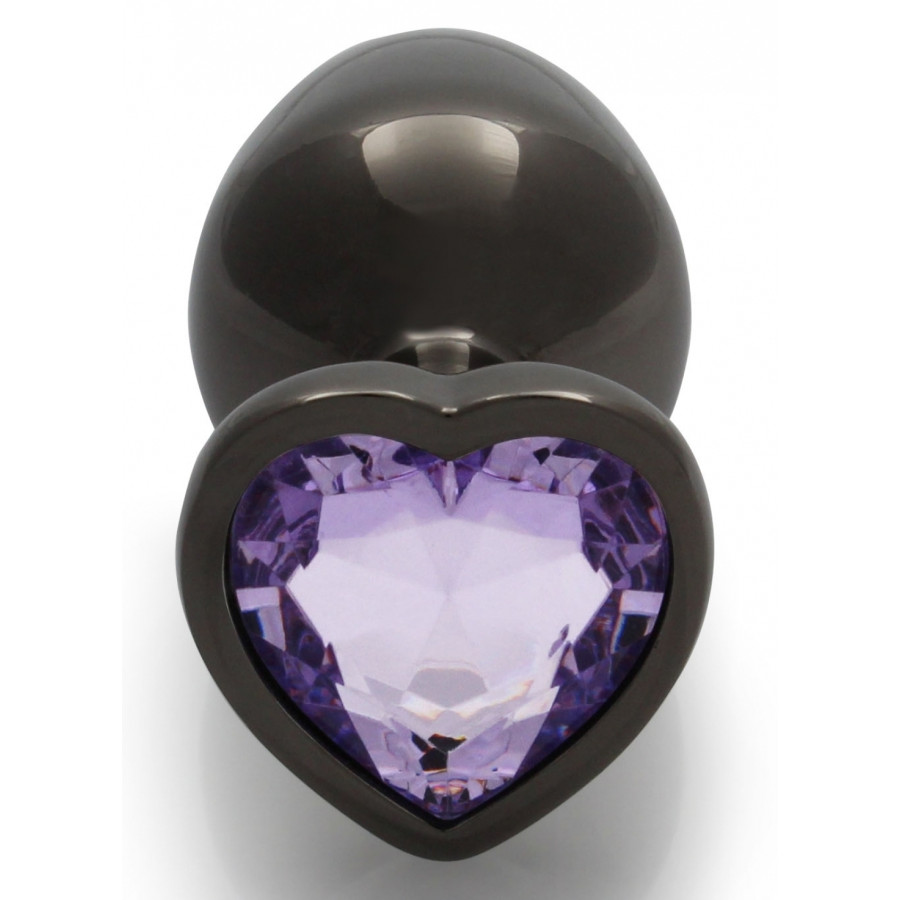 Bijou anal Heart Gem M 7 x 3.3cm Noir-Violet