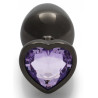 Bijou anal Heart Gem M 7 x 3.3cm Noir-Violet