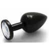 Bijou anal Round Gem M 7 x 3.3 cm Noir-transparent