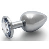 Bijou anal Round Gem M 7 x 3.3 cm Argenté-Transparent