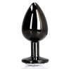 Bijou anal Round Gem M 7 x 3.3 cm Noir-transparent