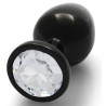 Bijou anal Round Gem M 7 x 3.3 cm Noir-transparent