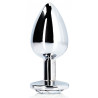 Bijou anal Round Gem M 7 x 3.3 cm Argenté-Transparent