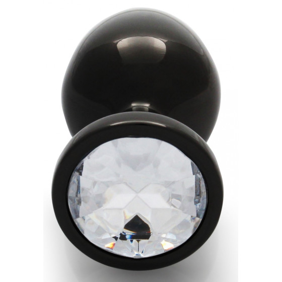 Bijou anal Round Gem M 7 x 3.3 cm Noir-transparent