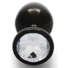 Bijou anal Round Gem M 7 x 3.3 cm Noir-transparent