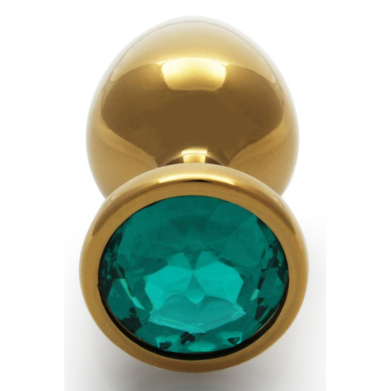 Bijou anal Round Gem M 7 x 3.3cm Doré-Vert