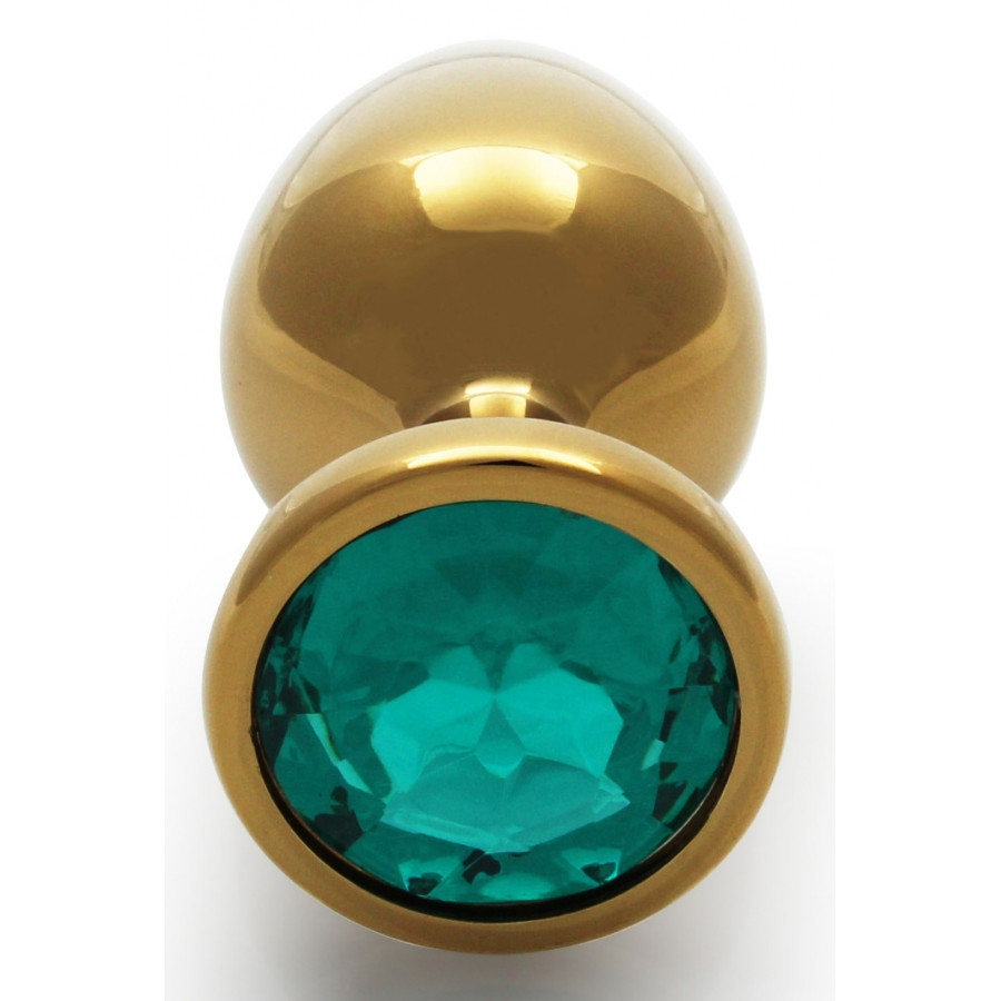 Bijou anal Round Gem M 7 x 3.3cm Doré-Vert