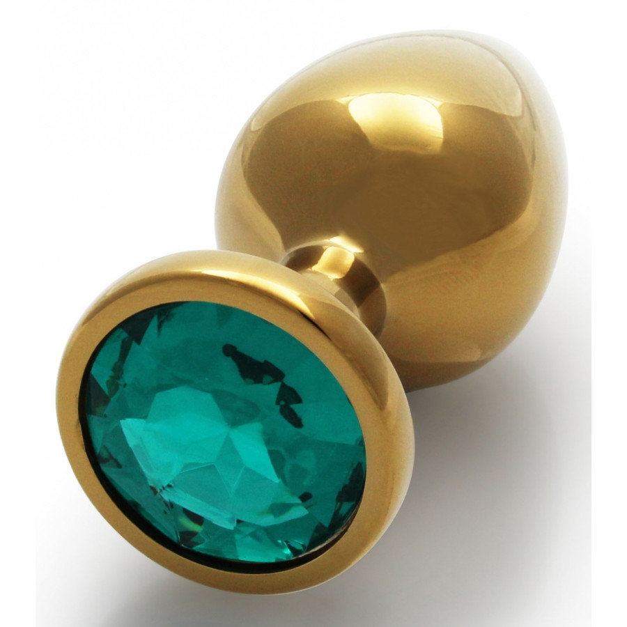 Bijou anal Round Gem M 7 x 3.3cm Doré-Vert