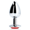 Bijou anal Round Gem M 7 x 3.3 cm Argenté-Rouge