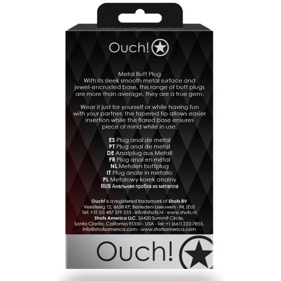 Bijou anal Round Gem M 7 x 3.3 cm Argenté-Rouge