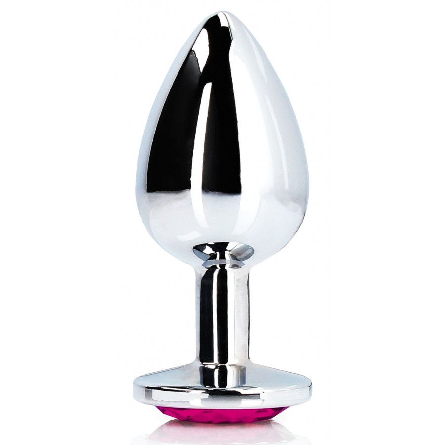 Bijou anal Heart Gem L 8 x 4cm Argenté-Rose