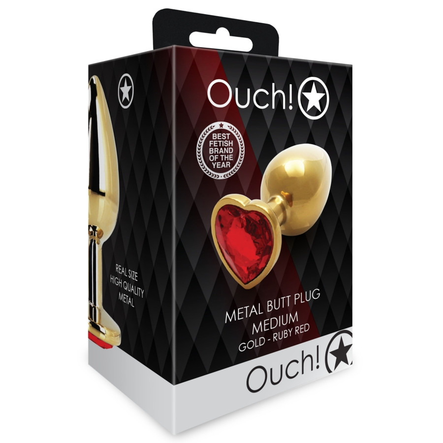 Bijou anal Heart Gem M 7 x 3.3cm Doré-Rouge