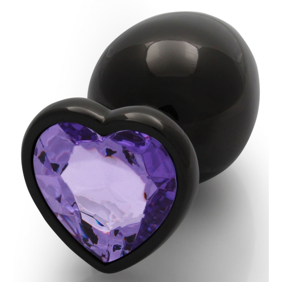 Bijou anal Heart Gem L 8 x 4cm Noir-Violet