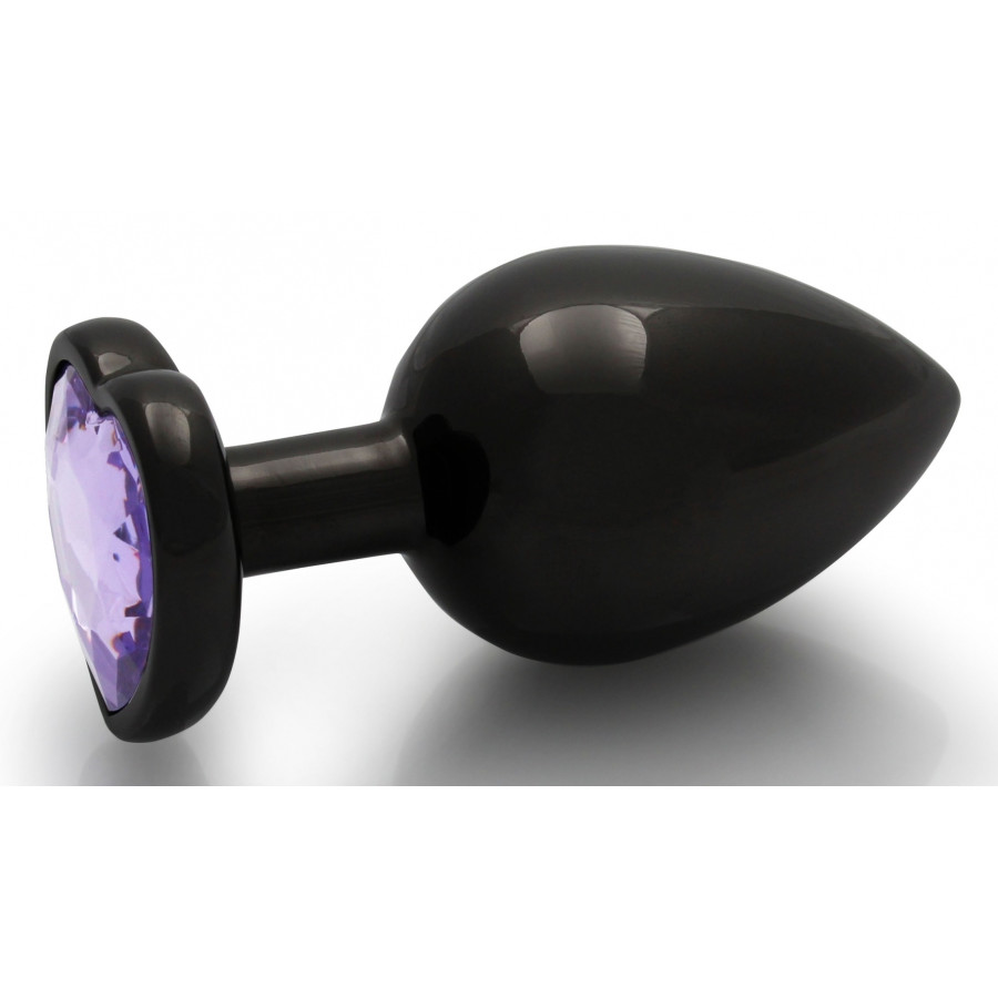 Bijou anal Heart Gem L 8 x 4cm Noir-Violet