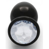 Bijou anal Round Gem L 8 x 4cm Noir-Transparent
