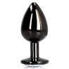 Bijou anal Round Gem L 8 x 4cm Noir-Transparent