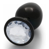 Bijou anal Round Gem L 8 x 4cm Noir-Transparent