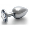 Bijou anal Round Gem L 8 x 4cm Argenté-Transparent 