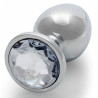Bijou anal Round Gem L 8 x 4cm Argenté-Transparent 