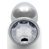 Bijou anal Round Gem L 8 x 4cm Argenté-Transparent 