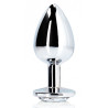 Bijou anal Round Gem L 8 x 4cm Argenté-Transparent 