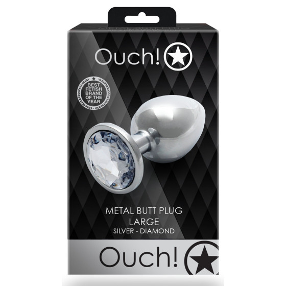 Bijou anal Round Gem L 8 x 4cm Argenté-Transparent 