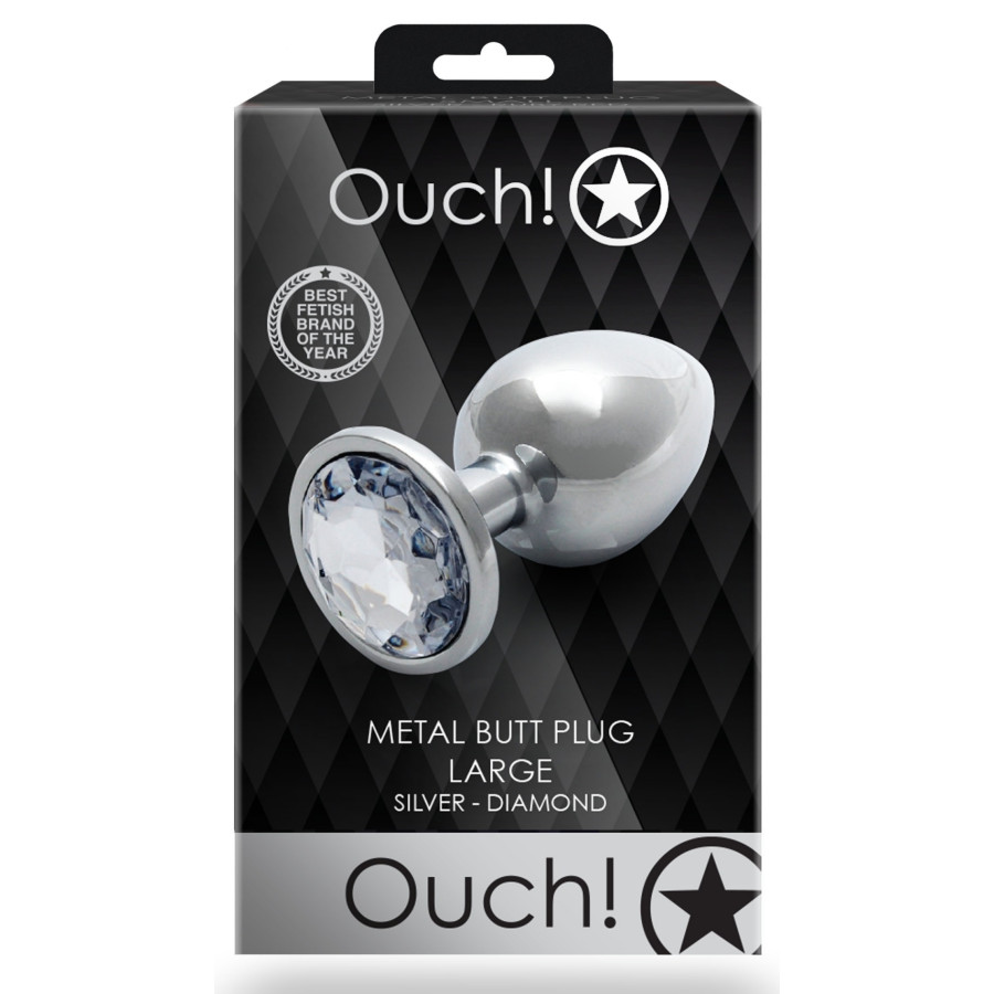 Bijou anal Round Gem L 8 x 4cm Argenté-Transparent 