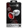 Bijou anal Round Gem L 8 x 4cm Argenté-Rouge