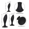 Lot de 3 plugs en silicone Curve Kit Noirs