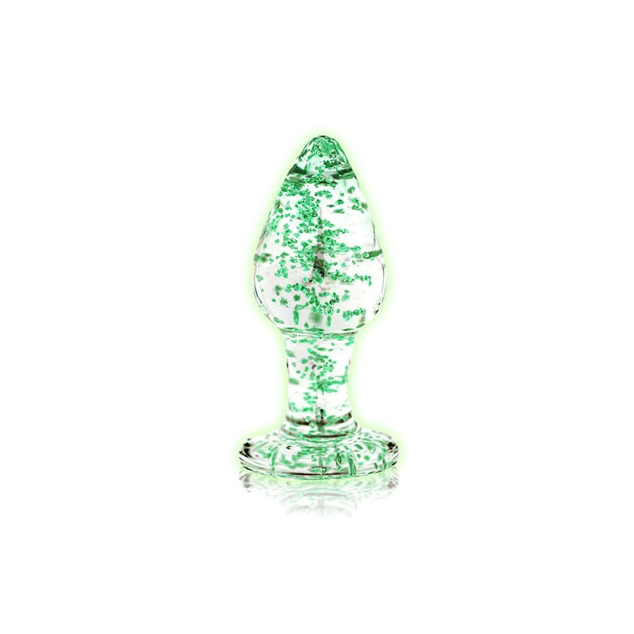 Plug en verre phosphorescent BUTT GLOW M 7 x 3.2cm