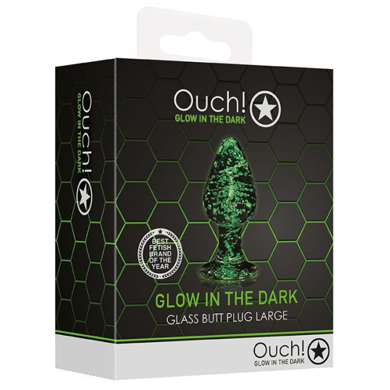Plug en verre Phosphorescent Butt Glow L 8 x 4cm