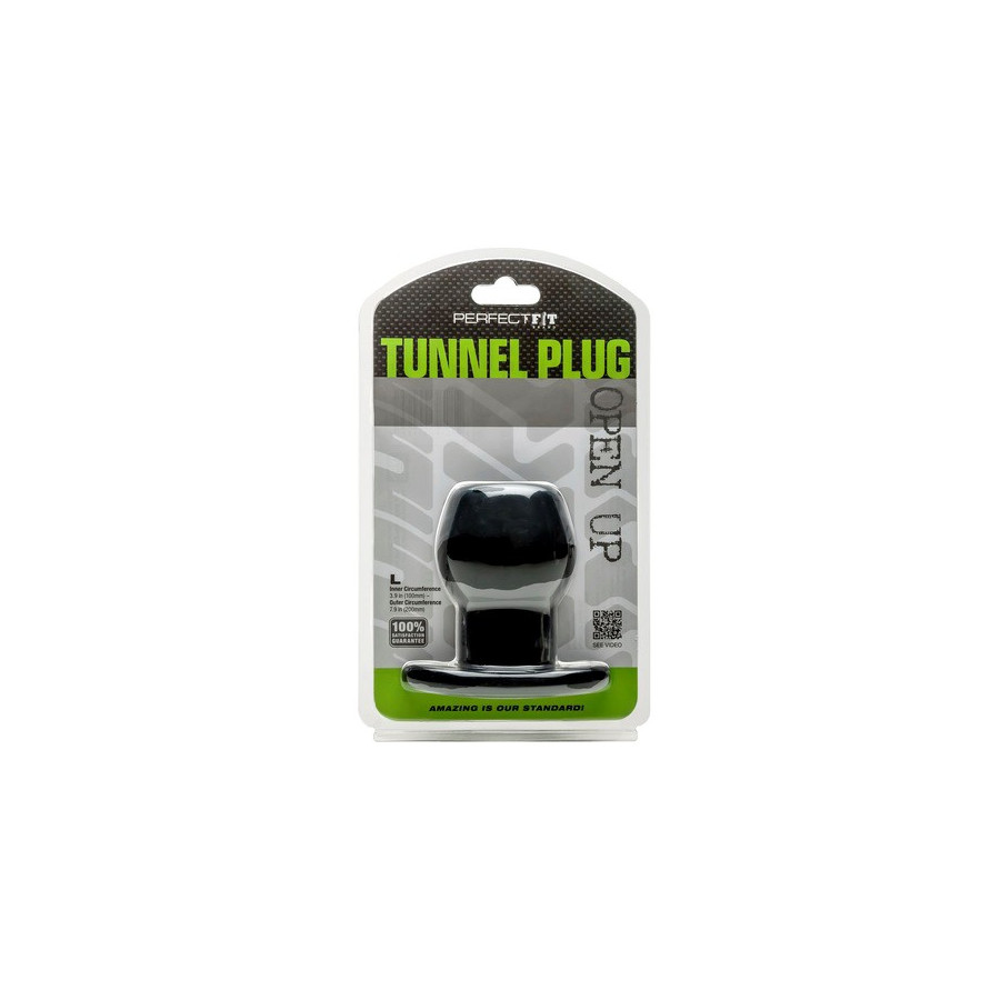 Ass Tunnel Plug Silicone Noir Large 7.6 x 6.2 cm