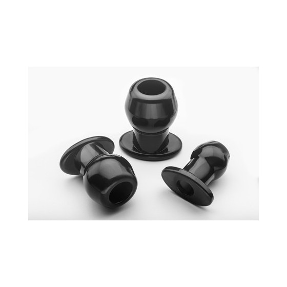 Ass Tunnel Plug Silicone Noir Large 7.6 x 6.2 cm