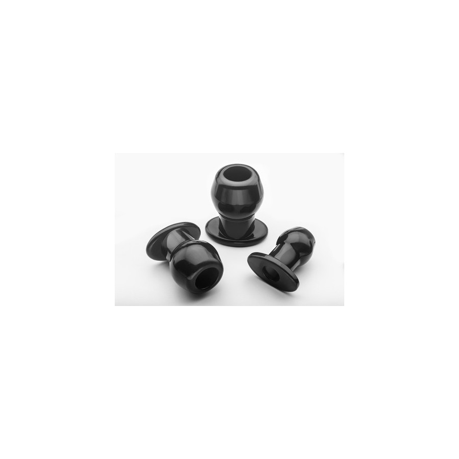 Ass Tunnel Plug Silicone Noir Large 7.6 x 6.2 cm