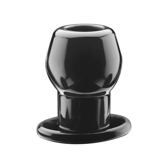 Ass Tunnel Plug Silicone Noir Medium 7 x 5.2 cm