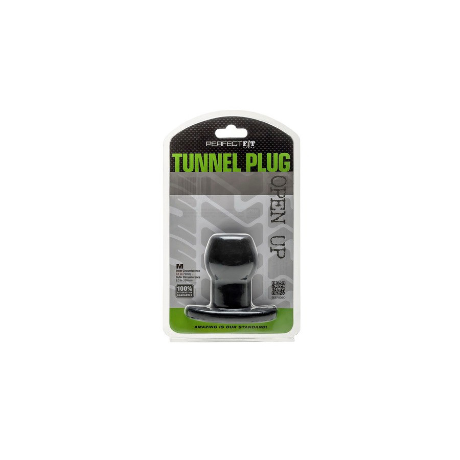 Ass Tunnel Plug Silicone Noir Medium 7 x 5.2 cm